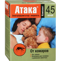 Атака средство инсектицидное "Жидкостной антикомарин" 45 ночей