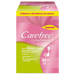 Carefree салфетки супертонкие "Aloe extract" в индивидуальной упаковке