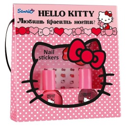 Hello Kitty Подарочный набор "Любишь красить ногти? " (Лак 4, лак 7, наклейки на ногти)