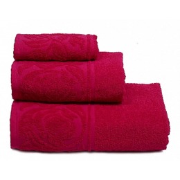 ДМ Текстиль полотенце "Цветок" махровое 50х90, малина