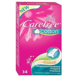 Carefree салфетки "Cotton Fresh "Экстракт хлопка" ароматизированные, 34 шт