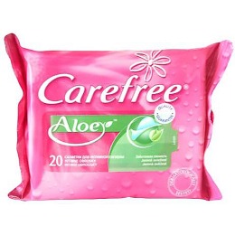 Carefree салфетки влажные с алоэ для интимной гигиены, 20 шт