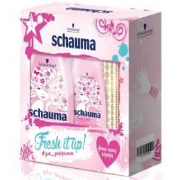 Schauma набор "Fresh it up" шампунь  + бальзам + переводные наклейки на тело