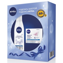 Nivea набор "Make-up Expert" крем для нормальной и комбинированной кожи 50 мл + вода мицеллярная Освежающая 3в1 200 мл
