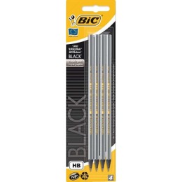 Bic карандаш "Evolution Black" пластиковый блистер, 4 шт