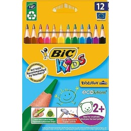 Bic цветные треугольные пластиковые карандаши "Evolution Triangle" коробка 12 цветов