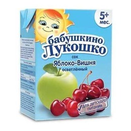 Бабушкино Лукошко сок "Яблоко-вишня" осветленный, с 5 месяцев