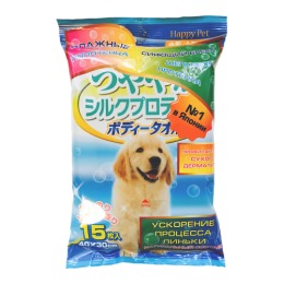 Japan Premium Pet влажные полотенца с целебными свойствами меда, для крупных собак, 15 шт