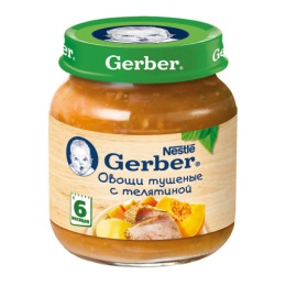 Gerber пюре "Овощи тушеные с телятиной" с 6 месяцев