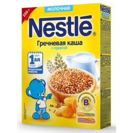 Nestle каша молочная "Гречневая" с курагой и  бифидобактериями, 220 г