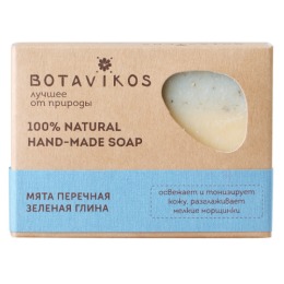 Botavikos натуральное мыло ручной работы Мята перечная, зеленая глина