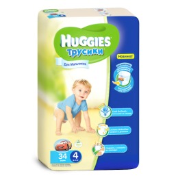 Huggies подгузники-трусики для мальчиков, размер 4, 9-14 кг