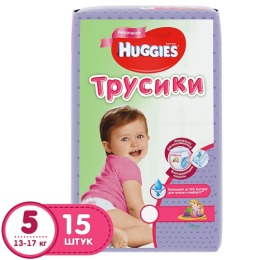 Huggies подгузники-трусики для девочек, размер 5, 13-17 кг