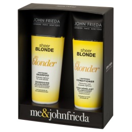 John Frieda набор "Sheer Blonde Go Blonder" осветляющий шампунь, 250 мл + осветляющий кондиционер, 250 мл