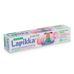 Lapikka зубная паста "Junior. Клубничный мусс" с кальцием  и микроэлементами
