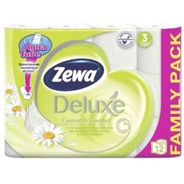 Zewa бумага туалетная "Делюкс" 3-ех слойная с ароматом ромашки