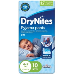 Huggies трусики для мальчиков "DryNights" 4-7 лет