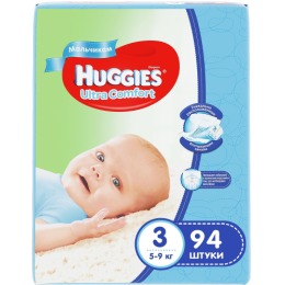 Huggies подгузники для мальчиков "Ultra Comfort" размер 3, 5-9 кг