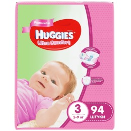 Huggies Huggies подгузники для девочек "Ultra Comfort" размер 3, 5-9 кг