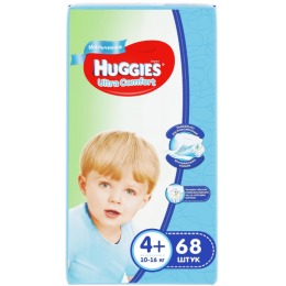 Huggies подгузники для мальчиков "Ultra Comfort" размер 4+, 10-16 кг